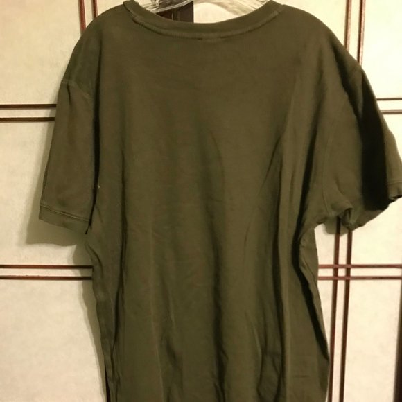 Old Navy Mens Olive Rib-knit V-neck Short Sleeve Size XL - Picture 2 of 5